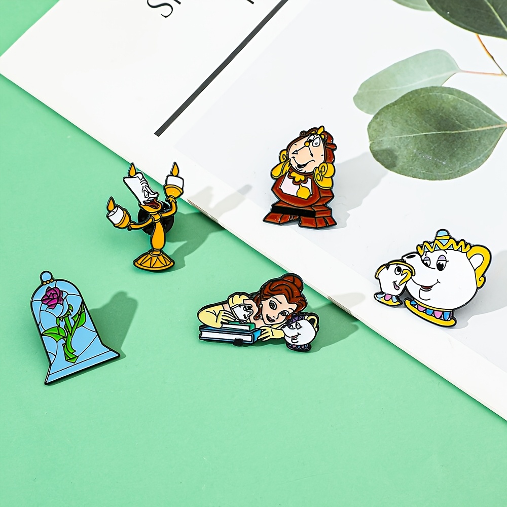 Healing Anime Mrs Potts Enamel Pins Metal Badges - Set of 6